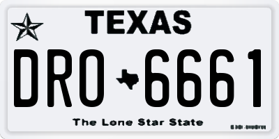 TX license plate DRO6661