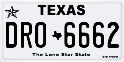 TX license plate DRO6662