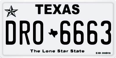 TX license plate DRO6663