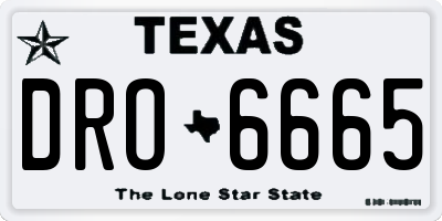 TX license plate DRO6665