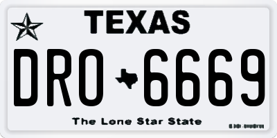 TX license plate DRO6669