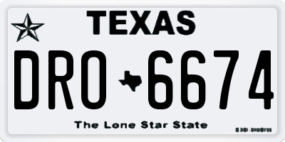 TX license plate DRO6674
