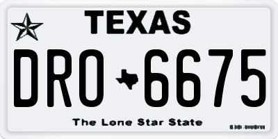 TX license plate DRO6675