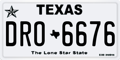 TX license plate DRO6676