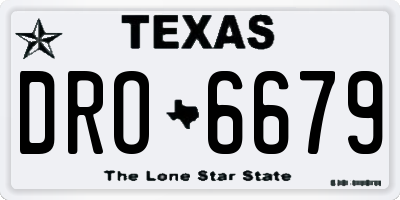 TX license plate DRO6679
