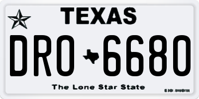TX license plate DRO6680