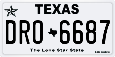 TX license plate DRO6687