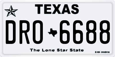 TX license plate DRO6688