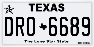 TX license plate DRO6689