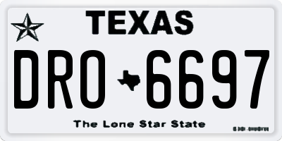 TX license plate DRO6697