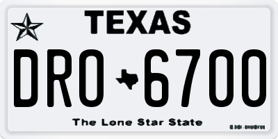 TX license plate DRO6700