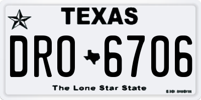 TX license plate DRO6706