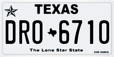 TX license plate DRO6710