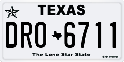 TX license plate DRO6711