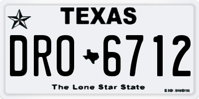 TX license plate DRO6712