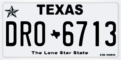 TX license plate DRO6713