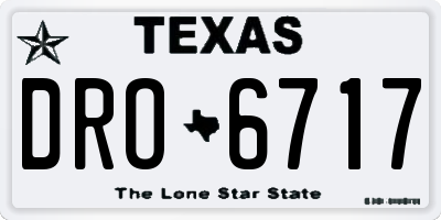 TX license plate DRO6717