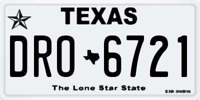TX license plate DRO6721