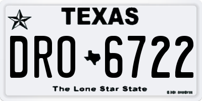 TX license plate DRO6722