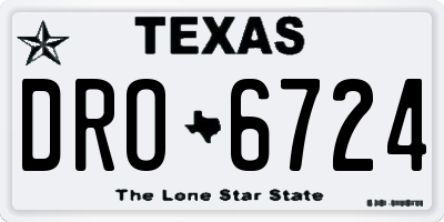 TX license plate DRO6724