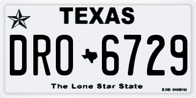 TX license plate DRO6729