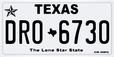 TX license plate DRO6730