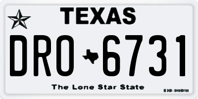 TX license plate DRO6731