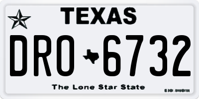 TX license plate DRO6732