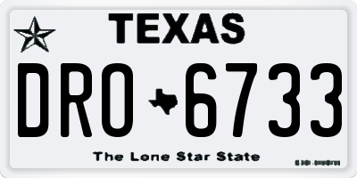 TX license plate DRO6733