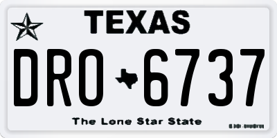 TX license plate DRO6737