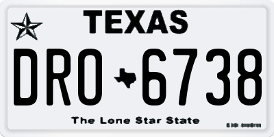TX license plate DRO6738