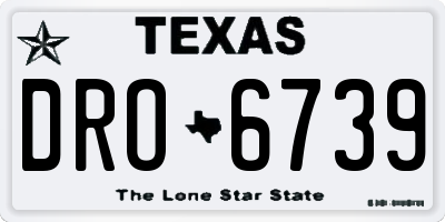 TX license plate DRO6739