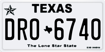 TX license plate DRO6740