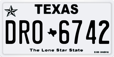 TX license plate DRO6742