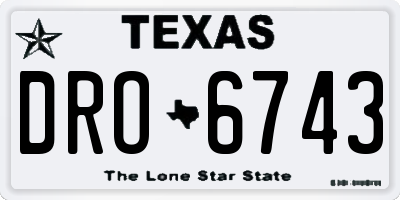 TX license plate DRO6743