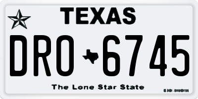 TX license plate DRO6745