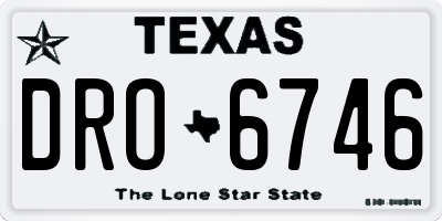 TX license plate DRO6746