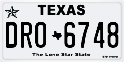 TX license plate DRO6748