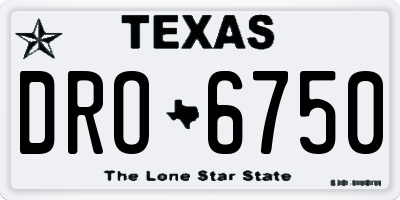 TX license plate DRO6750