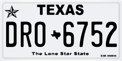 TX license plate DRO6752