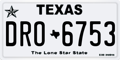 TX license plate DRO6753