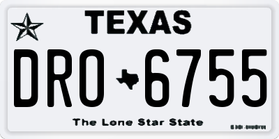 TX license plate DRO6755