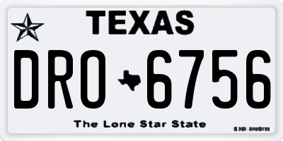 TX license plate DRO6756