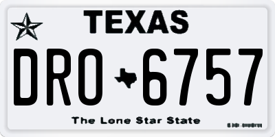 TX license plate DRO6757