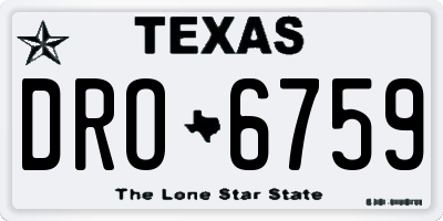 TX license plate DRO6759