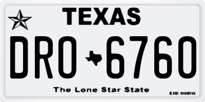 TX license plate DRO6760