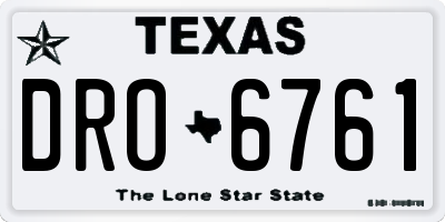 TX license plate DRO6761