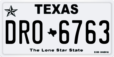 TX license plate DRO6763