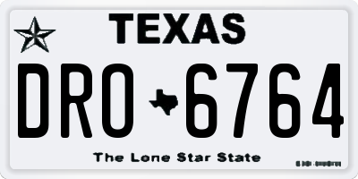 TX license plate DRO6764