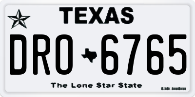 TX license plate DRO6765